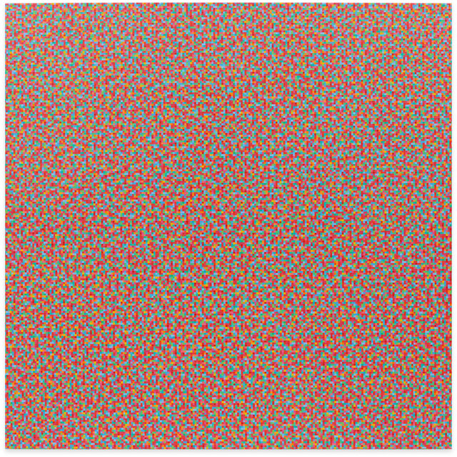 Random 28, Red Version, 2023, acrylic on canvas 60 × 60 inches (152 × 152 cm)